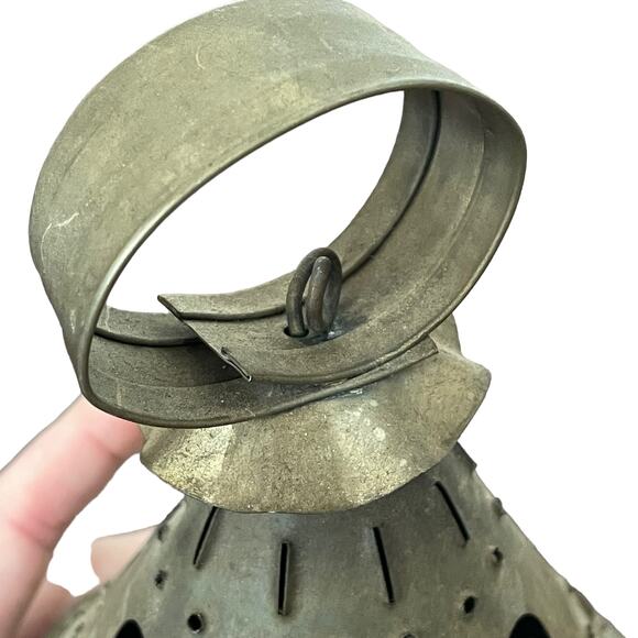Antique Punched Tin Candle Lantern Primitive Colonial Rustic Paul Revere READ - Picture 12 of 16